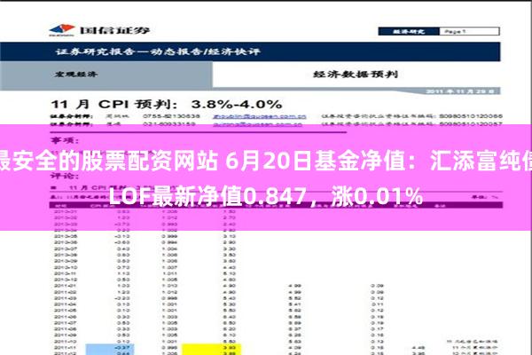 最安全的股票配资网站 6月20日基金净值：汇添富纯债LOF最新净值0.847，涨0.01%