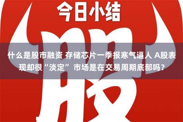 什么是股市融资 存储芯片一季报寒气逼人 A股表现却很“淡定” 市场是在交易周期底部吗？