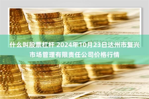 什么叫股票杠杆 2024年10月23日达州市复兴市场管理有限责任公司价格行情