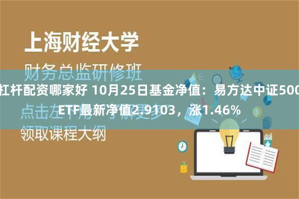 杠杆配资哪家好 10月25日基金净值：易方达中证500ETF最新净值2.9103，涨1.46%