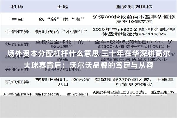 场外资本分配杠杆什么意思 三十年在华深耕高尔夫球赛背后：沃尔沃品牌的笃定与从容